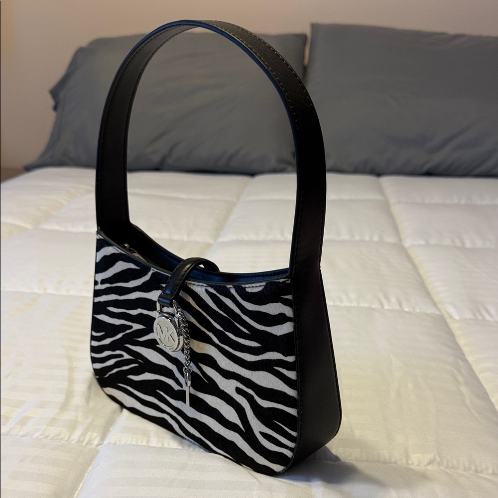 MICHAEL Michael Kors Black and White Zebra Shoulder Bag